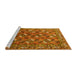 Sideview of Machine Washable Oriental Yellow Industrial Rug, wshurb1496yw