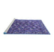 Sideview of Machine Washable Oriental Blue Industrial Rug, wshurb1496blu