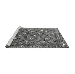 Sideview of Machine Washable Oriental Gray Industrial Rug, wshurb1496gry