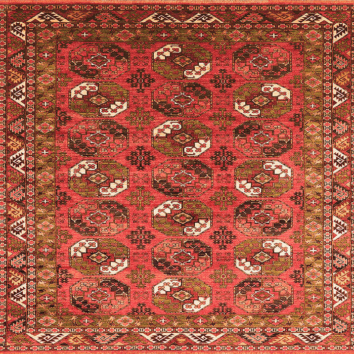 Square Oriental Orange Industrial Rug, urb1496org