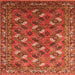 Square Oriental Orange Industrial Rug, urb1496org