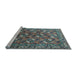 Sideview of Machine Washable Oriental Light Blue Industrial Rug, wshurb1496lblu