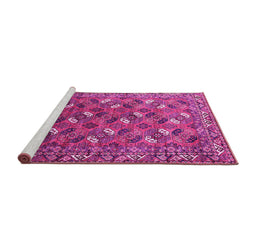 Sideview of Machine Washable Oriental Pink Industrial Rug, wshurb1496pnk