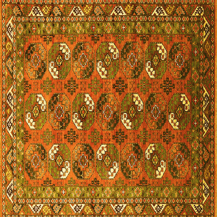 Square Machine Washable Oriental Yellow Industrial Rug, wshurb1496yw