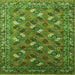 Square Oriental Green Industrial Rug, urb1496grn