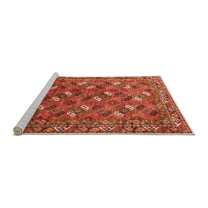 Sideview of Machine Washable Oriental Orange Industrial Area Rugs, wshurb1496org