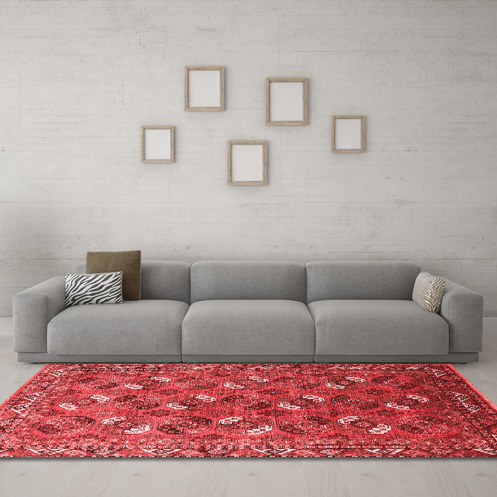 Industrial Red Washable Rugs