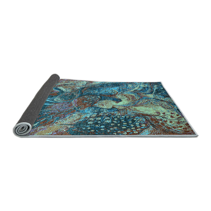 Sideview of Oriental Light Blue Industrial Rug, urb1497lblu