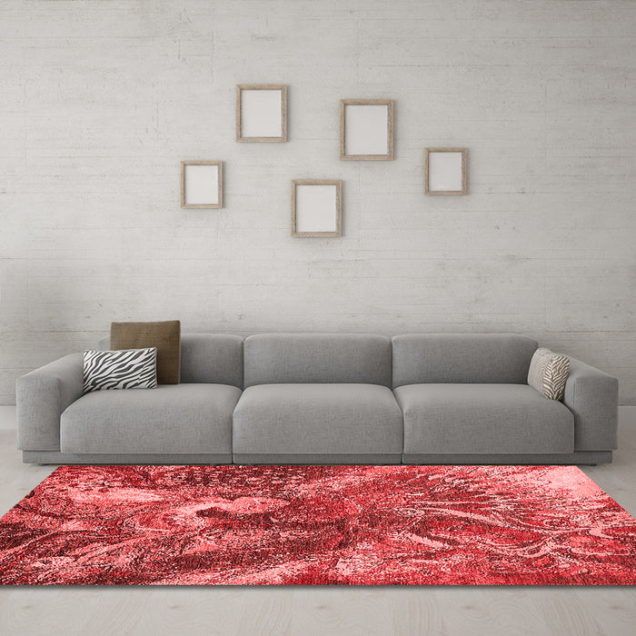 Industrial Red Washable Rugs