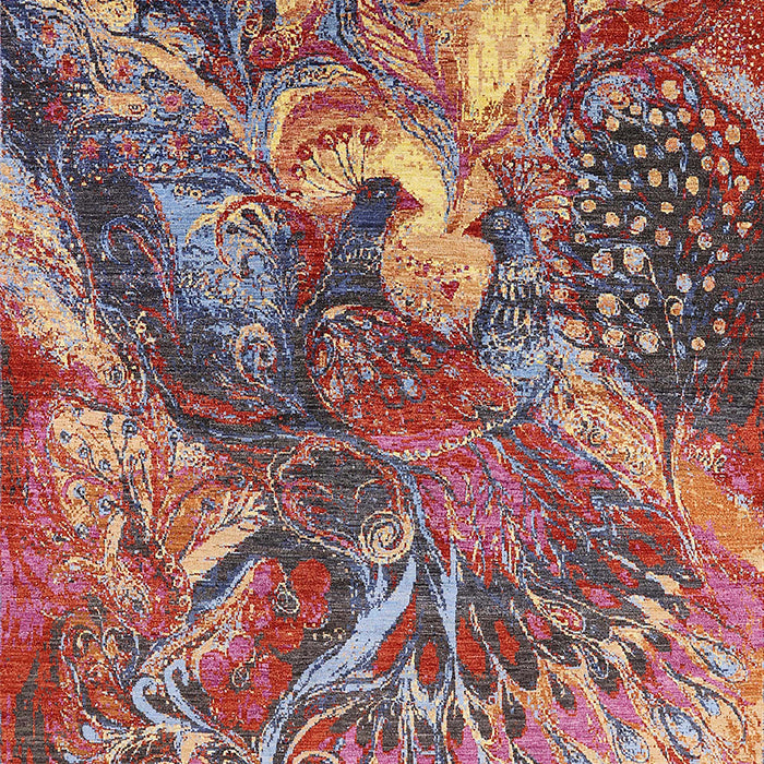 Mid-Century Modern Khaki Rose Pink Oriental Rug, urb1497