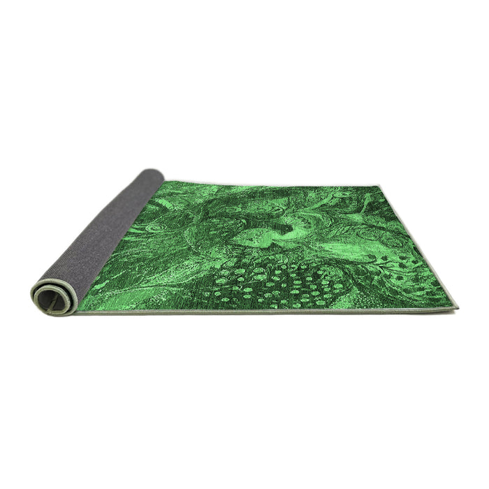 Sideview of Oriental Emerald Green Industrial Rug, urb1497emgrn