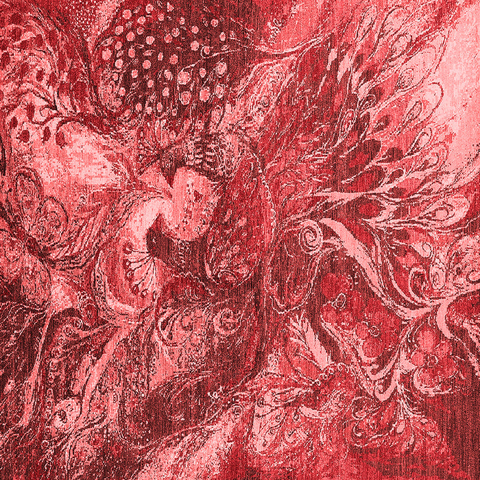 Machine Washable Oriental Red Industrial Rug, wshurb1497red