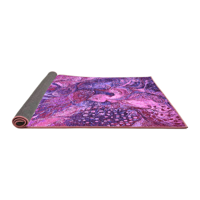 Sideview of Oriental Purple Industrial Rug, urb1497pur