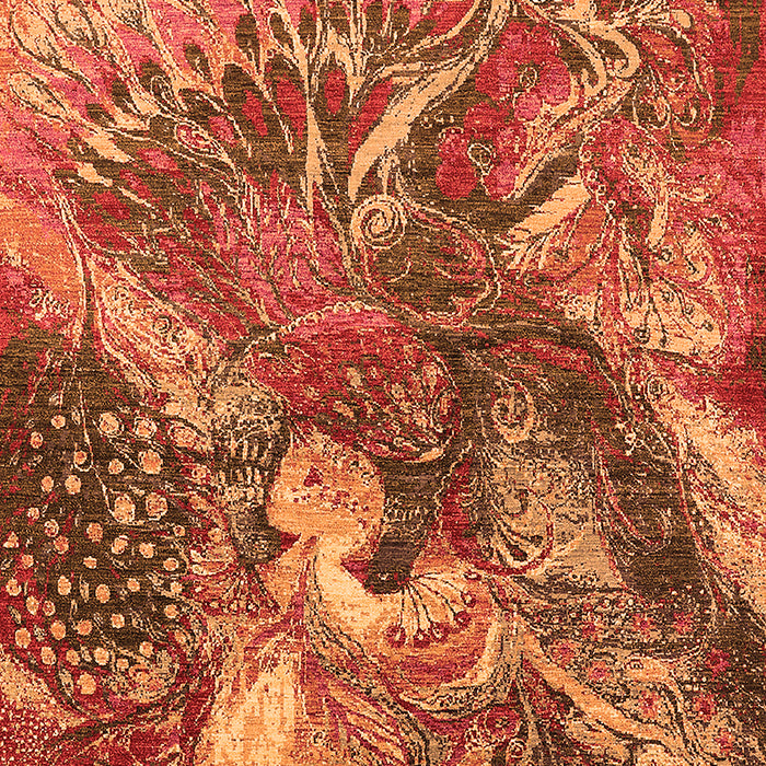 Machine Washable Oriental Orange Industrial Area Rugs, wshurb1497org