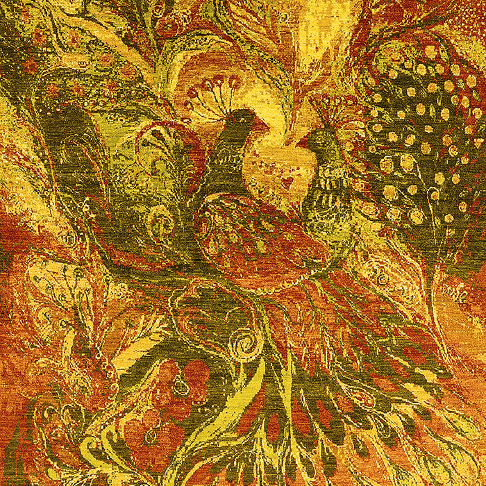 Oriental Yellow Industrial Rug, urb1497yw