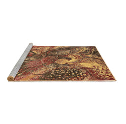 Sideview of Machine Washable Oriental Brown Industrial Rug, wshurb1497brn