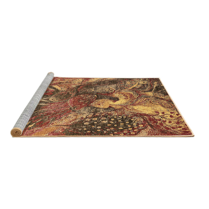 Sideview of Machine Washable Oriental Brown Industrial Rug, wshurb1497brn