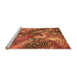 Sideview of Machine Washable Oriental Orange Industrial Area Rugs, wshurb1497org