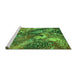 Sideview of Machine Washable Oriental Green Industrial Area Rugs, wshurb1497grn