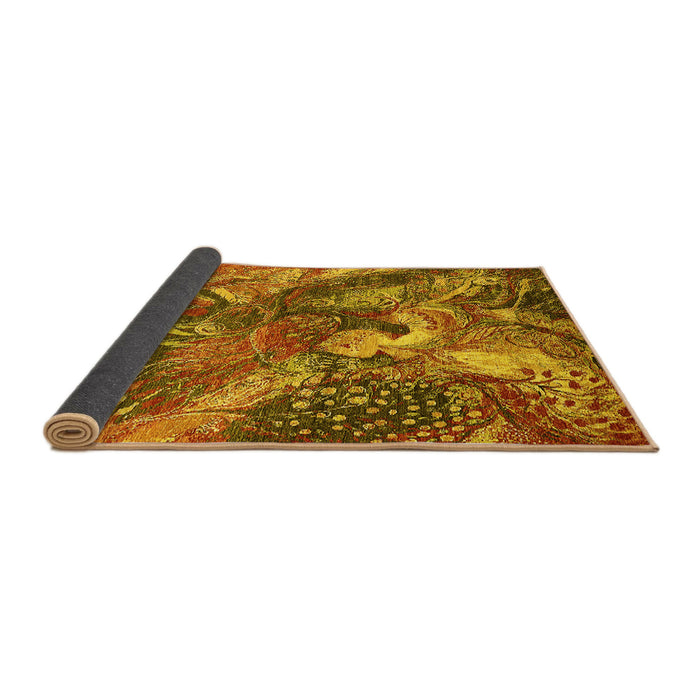Sideview of Oriental Yellow Industrial Rug, urb1497yw