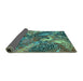 Sideview of Oriental Turquoise Industrial Rug, urb1497turq