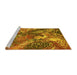 Sideview of Machine Washable Oriental Yellow Industrial Rug, wshurb1497yw