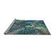 Sideview of Machine Washable Oriental Light Blue Industrial Rug, wshurb1497lblu