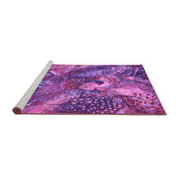 Sideview of Machine Washable Oriental Purple Industrial Area Rugs, wshurb1497pur