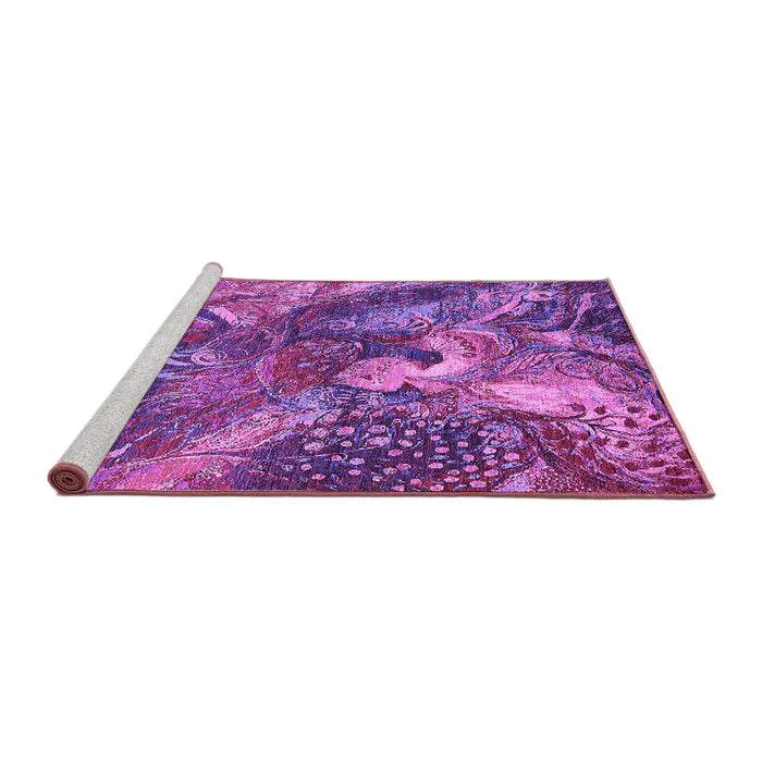 Sideview of Machine Washable Oriental Purple Industrial Area Rugs, wshurb1497pur