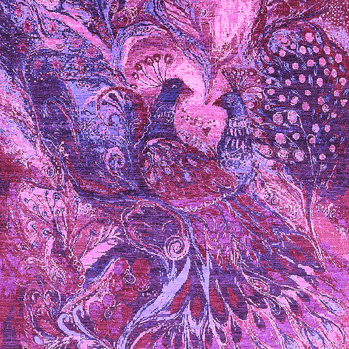 Machine Washable Oriental Purple Industrial Area Rugs, wshurb1497pur