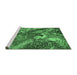 Sideview of Machine Washable Oriental Emerald Green Industrial Area Rugs, wshurb1497emgrn