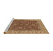 Sideview of Machine Washable Industrial Modern Mahogany Brown Rug, wshurb1498