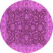 Round Machine Washable Oriental Purple Industrial Area Rugs, wshurb1498pur