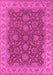 Machine Washable Oriental Pink Industrial Rug, wshurb1498pnk