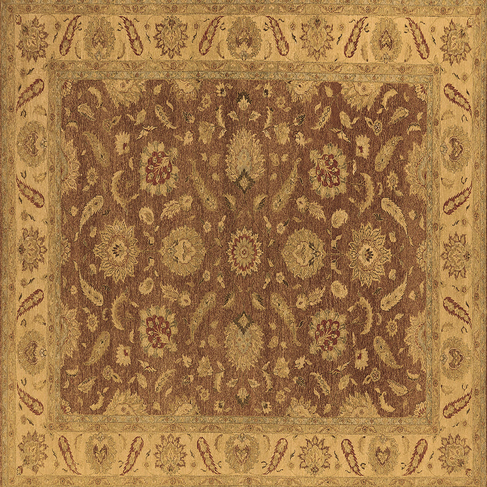 Square Machine Washable Oriental Brown Industrial Rug, wshurb1498brn