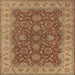 Square Mid-Century Modern Mahogany Brown Oriental Rug, urb1498