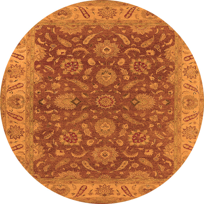 Round Oriental Orange Industrial Rug, urb1498org