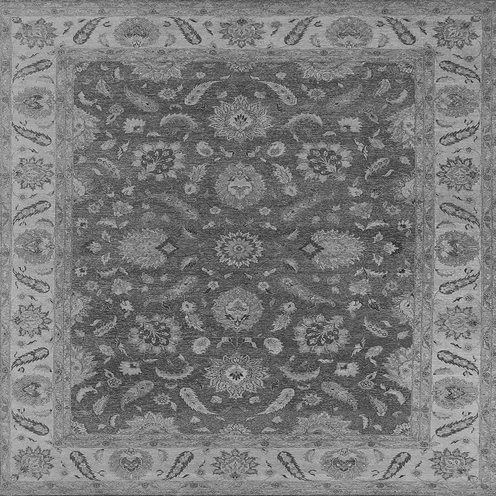 Square Machine Washable Oriental Gray Industrial Rug, wshurb1498gry