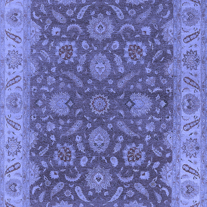 Machine Washable Oriental Blue Industrial Rug, wshurb1498blu