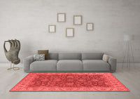 Machine Washable Oriental Red Industrial Rug, wshurb1498red