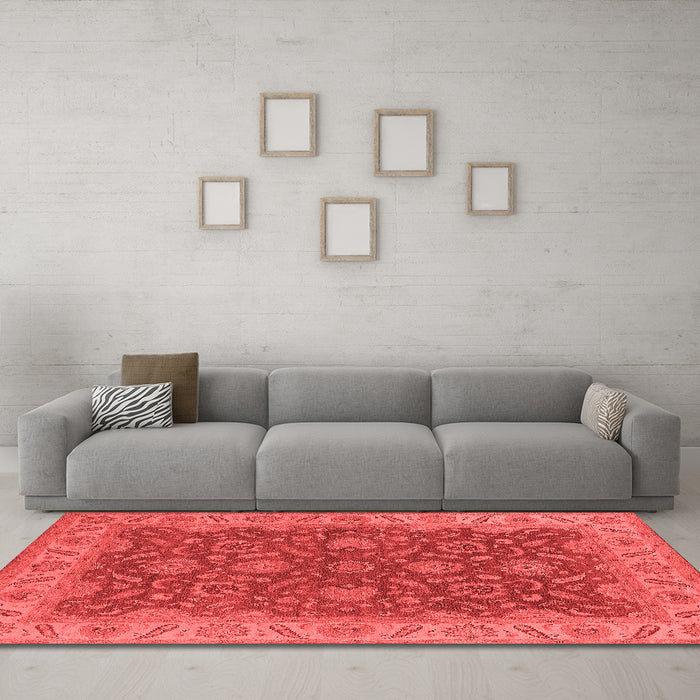 Industrial Red Washable Rugs