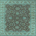 Square Oriental Light Blue Industrial Rug, urb1498lblu