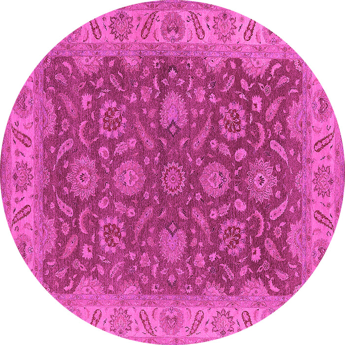 Round Oriental Pink Industrial Rug, urb1498pnk