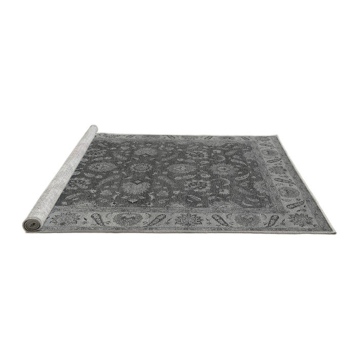 Sideview of Machine Washable Oriental Gray Industrial Rug, wshurb1498gry