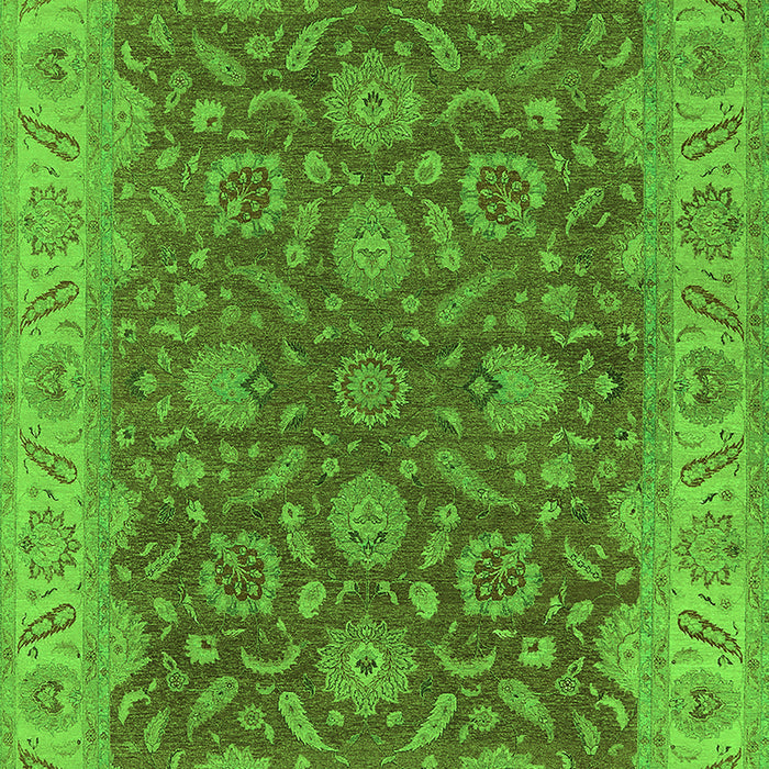 Machine Washable Oriental Green Industrial Area Rugs, wshurb1498grn