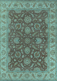 Oriental Light Blue Industrial Rug, urb1498lblu