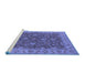 Sideview of Machine Washable Oriental Blue Industrial Rug, wshurb1498blu