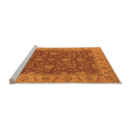 Sideview of Machine Washable Oriental Orange Industrial Area Rugs, wshurb1498org
