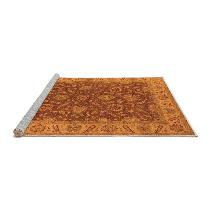 Sideview of Machine Washable Oriental Orange Industrial Area Rugs, wshurb1498org