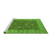 Sideview of Machine Washable Oriental Green Industrial Area Rugs, wshurb1498grn